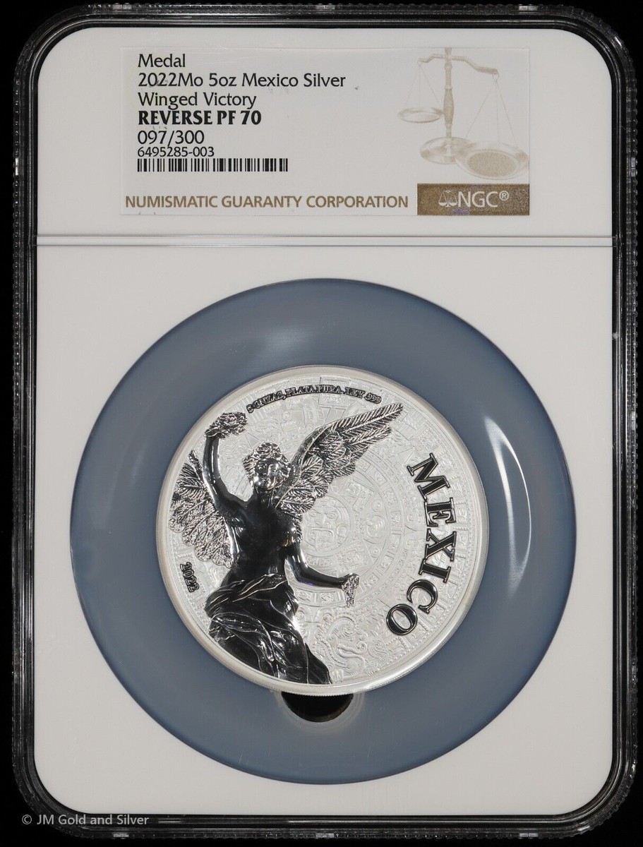 2022 5 oz Silver Medal Mexico Reverse Proof Angel of Independence