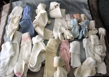 Vintage Clothing Lot 24 Pr Socks Kids Baby Doll Sizes Nylon Cotton