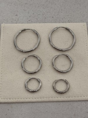 Creolen Set Ohrring Purelei 6 Teilig Silber