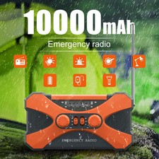 10000mAh Emergency Radio,Portable FM/NOAA with Cell Phone Charger,LED Flashlight