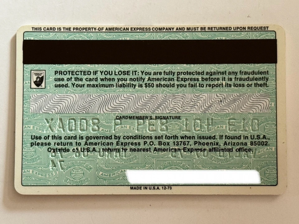 Tarjeta de crédito American Express▪️Vintage▪️Expirada en 1976▪️Números negros sin firmar Foto 2 de 3
