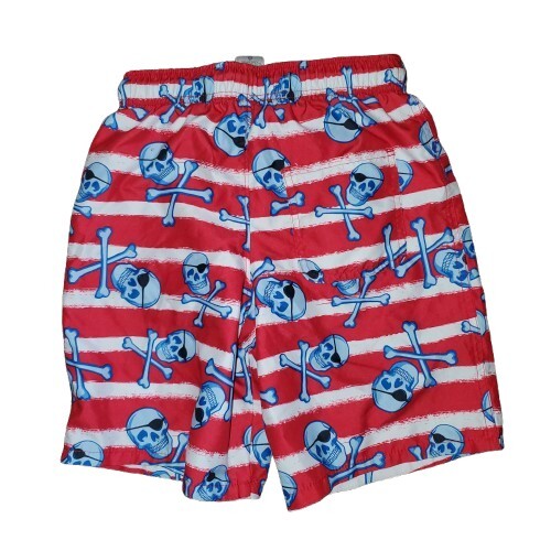 Youth Boys Size 8 Swim Trunks With Skull And Crossbones - Picture 2 of 3