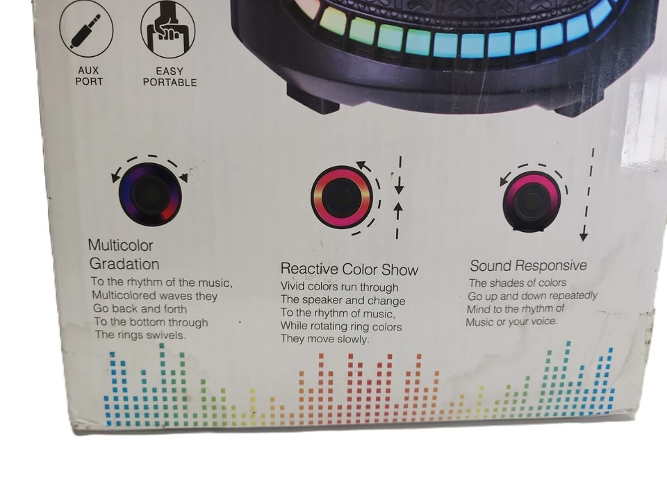 Top Tech Braze-8 Multi Media Speaker Karaoke System Multi-Color Lights - Image 3 of 4
