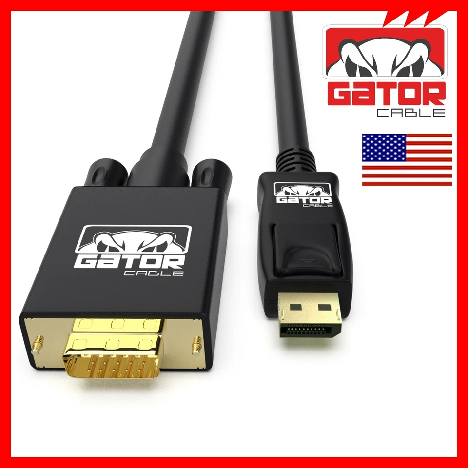 DisplayPort to VGA Cable Adapter Converter Video HDTV PC Monitor Desktop Laptop - Image 3 of 4