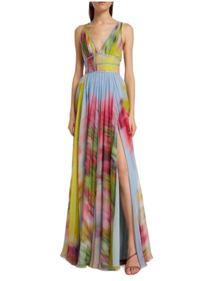 sachin and babi light blue dress Vince Camuto Womens Printed Chiffon Halter Dress
