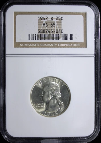 1942-S Washington Quarter Silver 25C NGC MS 65 (2431345)