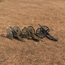 Vintage Miniature Cast Iron Brass Model Cannons Japan Collectible Flaws READ