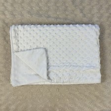 Solid White Minky Dot Baby Blanket Oeko Tex Security Lovey