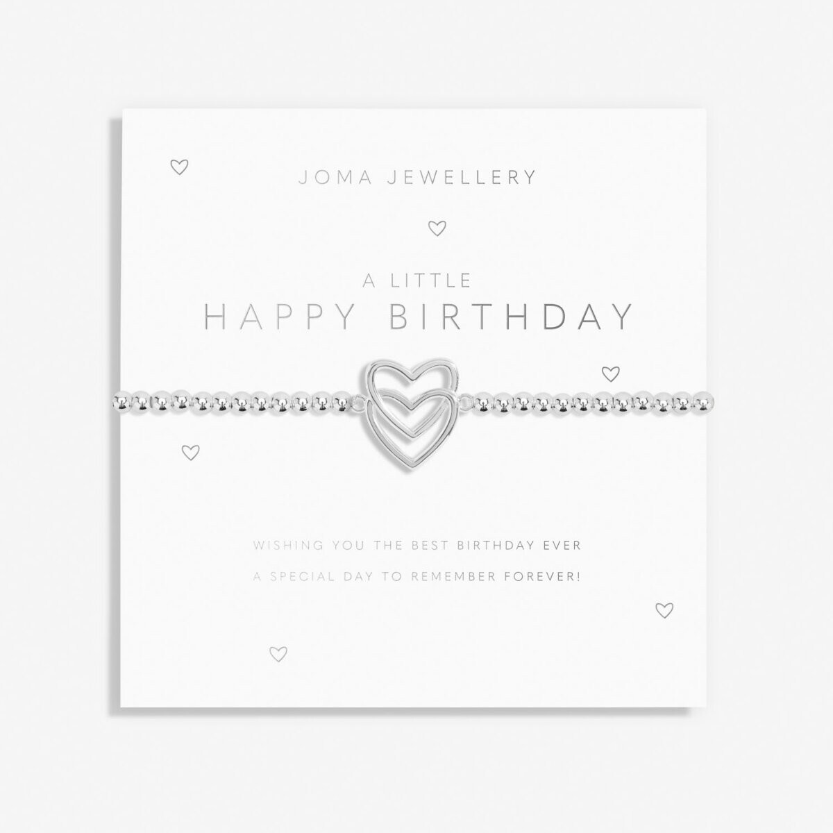 Joma Silver Plated Beaded Bracelet A Little HAPPY BIRTHDAY + Gift Bag 7018