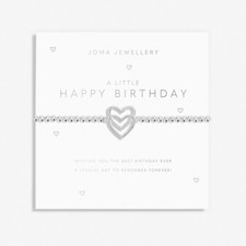 Image of Joma Silver Plated Beaded Bracelet A Little HAPPY BIRTHDAY + Gift Bag 7018