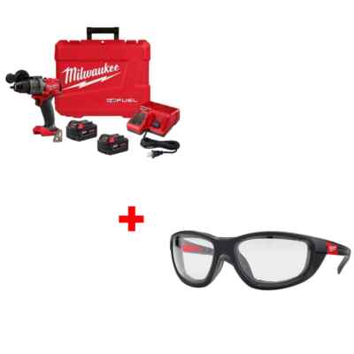 Milwaukee 2904-22 M18 FUEL 1/2'' Drill/Driver Kit w/ 48-73-2040 Safety Glasses