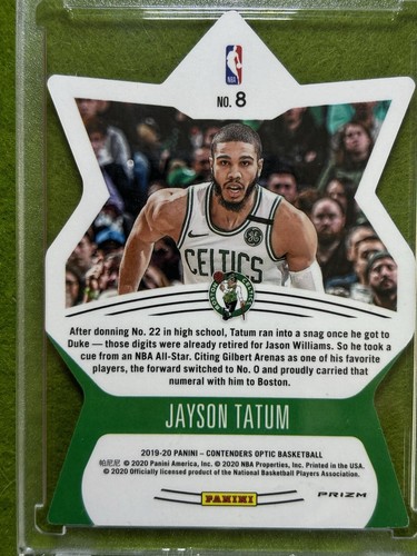 Jayson Tatum SILVER PRIZM DIE CUT WHITE SSP 2019 Contenders Optic SUPERSTAR SP - Picture 20 of 24