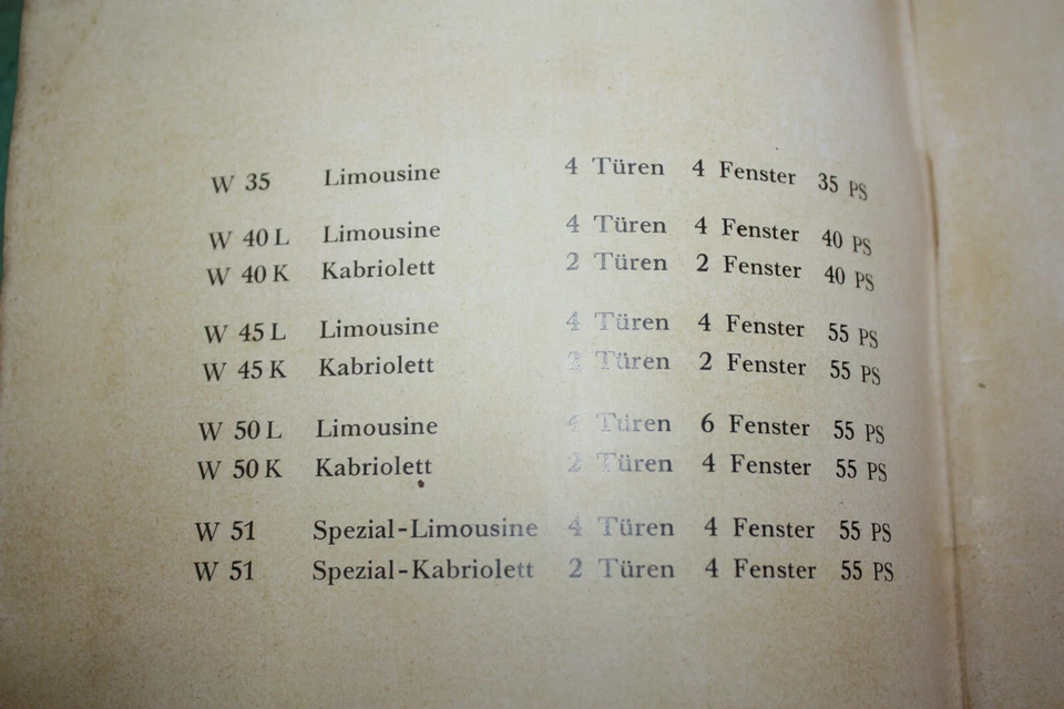Betriebsanleitung Wanderer W35 / W40 / W45 / W50 / W51 Auto Union AG 1937 - Bild 3 von 4
