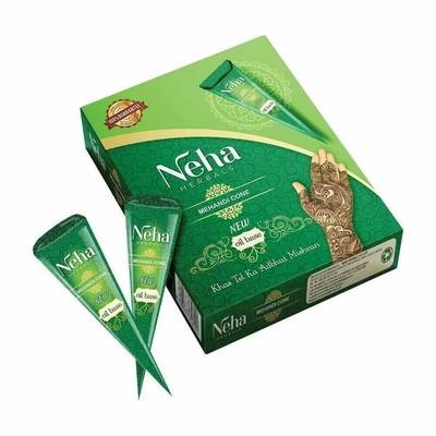 Neha Mehndi Cone Natural Herbal Temporary Tattoo Ink Body Two Cones