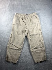 Quince Pants Womens XL Tan Linen Casual Lagenlook Boho Minimalist Pull On