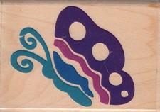 flying butterfly rubber stampede Wood Mounted Rubber Stamp 1 1/2 x 2 1/2"