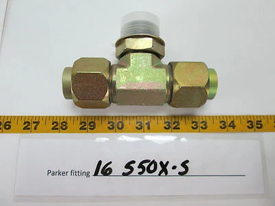 Genuine Parker Hannifin Hydraulic Fitting 16 S50X-S Straight Thread Branch Tee S