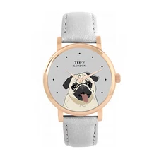 Toff London TLWS-28364 Ladies Beige Pug Dog Head Watch