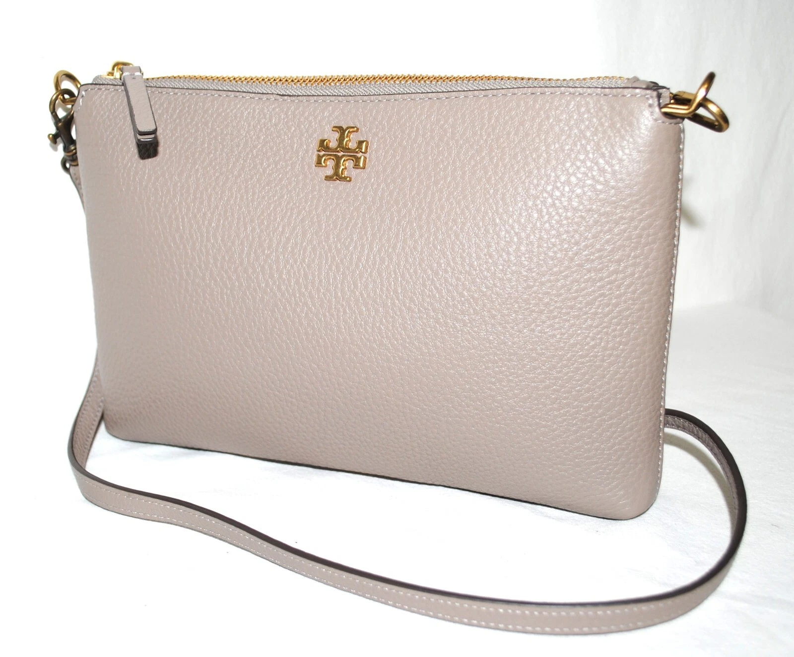 Tory Burch Kira Portafoglio Ciottolato Tracolla Grigio Airone (Vedi Condizioni) $198