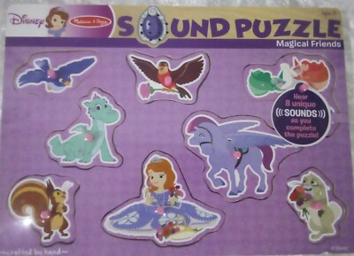 NEW DISNEY SOFIA THE FIRST MAGICAL FRIENDS WOODEN SOUND PUZZLE MELISSA & DOUG 