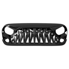 For 07-18 Jeep Wrangler Jk Jku Front Shark Grille Bumper Grill Glossy Black For 07-18 Jeep Wrangler Jk Jku Front Shark Grille Bumper Grill Glossy Black