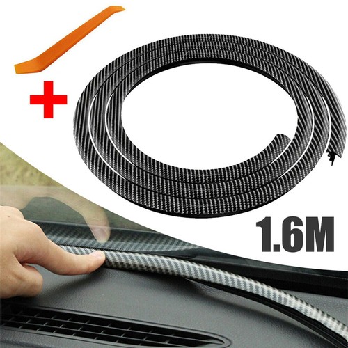 Carbon Fibre Car Dashboard Windshield Gap Sealing Strip Trim Auto Accessories - Bild 3 von 12