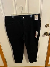 BRAND NEW WOMEN'S SIZE 20W PETITE TERRA & SKY BLACK SKINNY JEANS