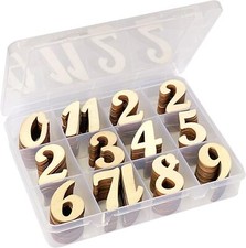 2 Inch 196 Pieces Wooden Numbers Unfinished Wood 0-9 for Crafts,with...