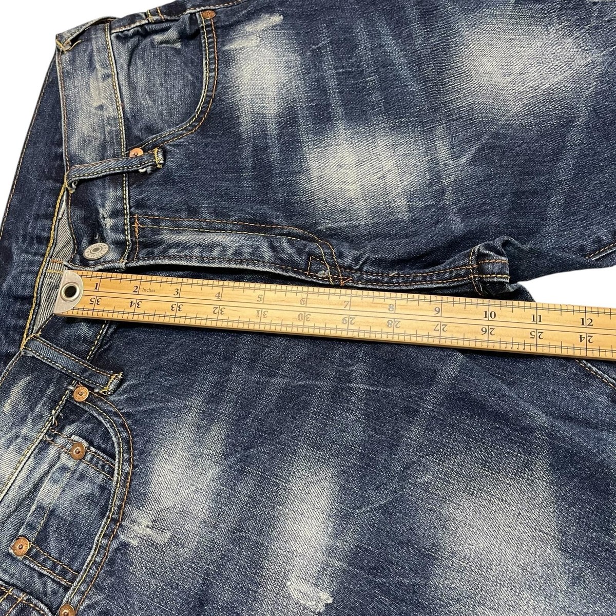 EVISU GENES ライトブルーストレートデニム EVISU Indigo Genes Japon Denim Short Jeans Blue Size W 29