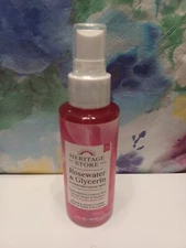 Heritage Store Rosewater & Glycerin Hydrating Facial Mist.   4 oz / 118 ml.