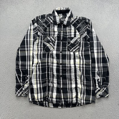 Roar Strength Refined Enough Excuses Button Up Embroidered Shirt Size Medium