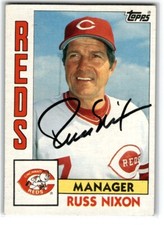 1984 Topps Autograph Russ Nixon Autograph Cincinnati Reds #351