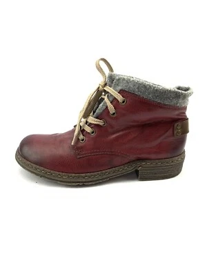 RIEKER DAMEN STIEFEL STIEFELETTEN BOOTS GR: 38 UK: 5 ROT  - Bild 1 von 4
