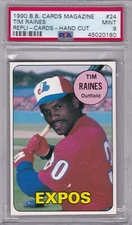 1990 B.B. Cards Magazine #24 TIM RAINES PSA 9 MINT Montreal EXPOS tough!