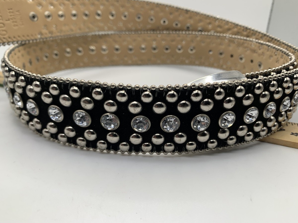 Womens Size Large Guess Western Style Leather Belt w Silver 