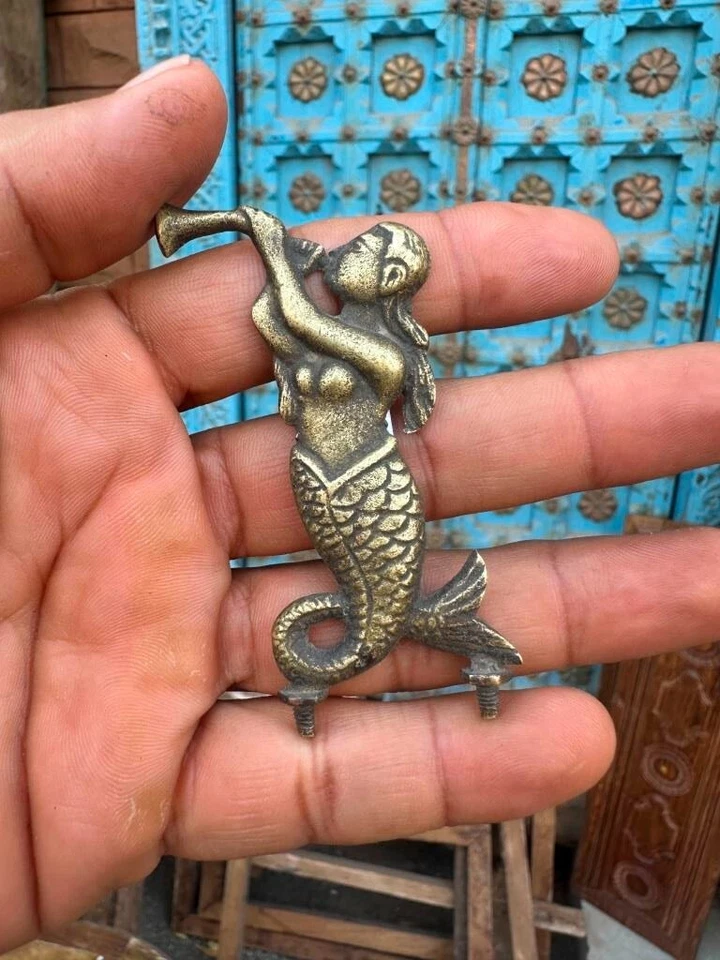 Antique 1800's Old Bronze Miniature Fish Woman Figure Sculpture - Image 3 of 4