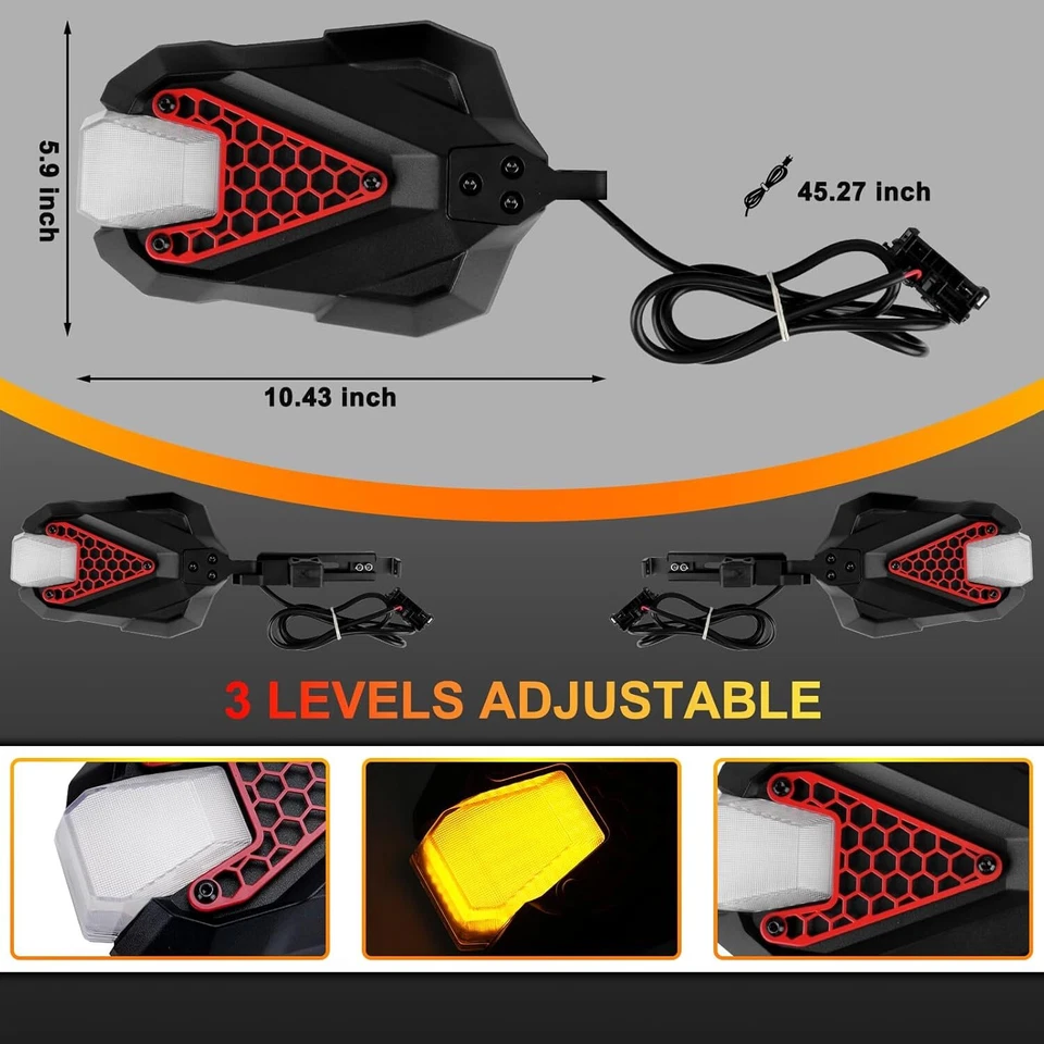 2pcs Side View Mirror W/Turn Light For Jeep Wrangler JL JLU Gladiator JT 2024-25 — 第 3/4 张图片