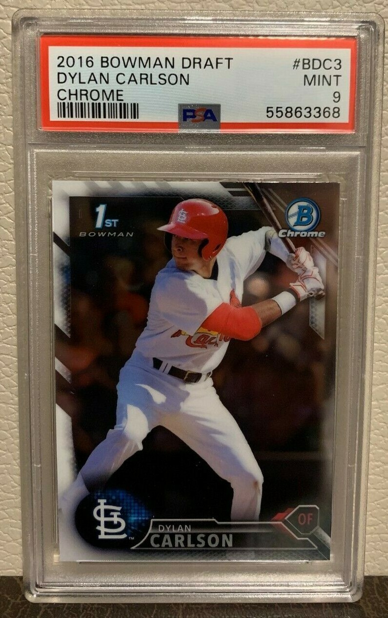 2016 Bowman Draft Chrome DYLAN CARLSON 1st Prospect #BDC3 PSA 9 Cardinals
