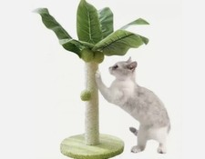 12  Tall Cat Scratching Post with Ball Rope, Indoor Sturdy Natural Sisal Rope