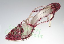 Damenschuhe Pumps Abendschuhe Party Tanz ROT SILBER LEO Größe 40 Stiletto 10cm