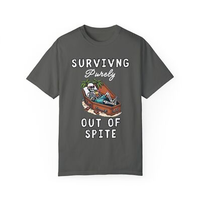 Funny Surviving Purely Out Of Spite Tshirt Comfort Colors Sarcastic Skeleton