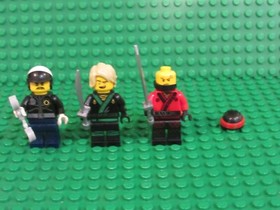 Lot of 3 Lego Ninjago Movie Series Ninja Minifigures Officer Toque Lloyd Kai 2TQ
