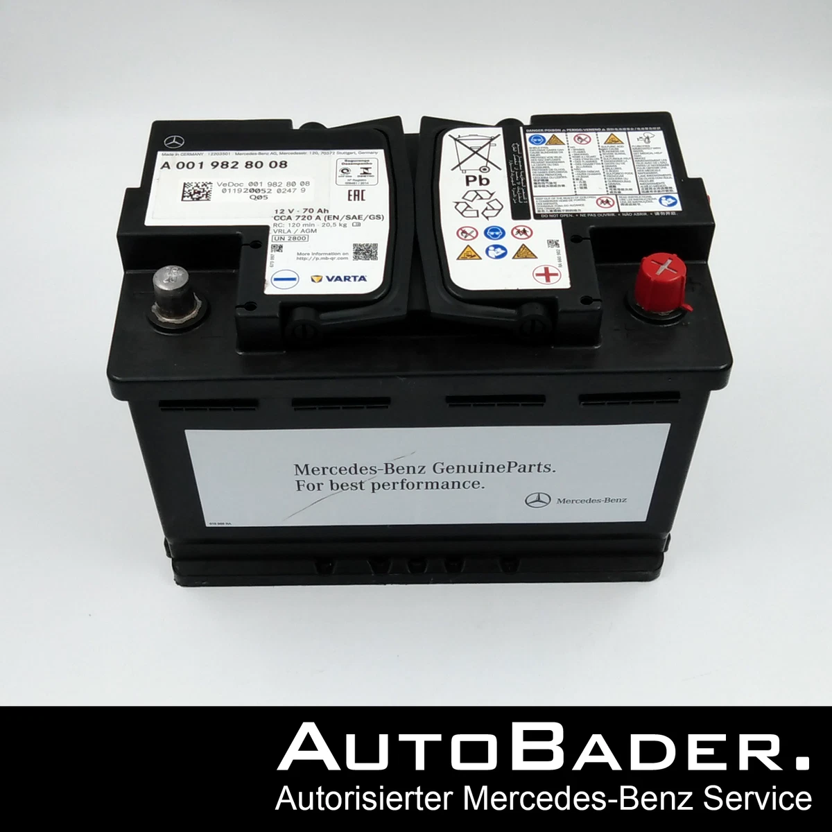 Original Mercedes AGM Autobatterie Starterbatterie Batterie 12V 