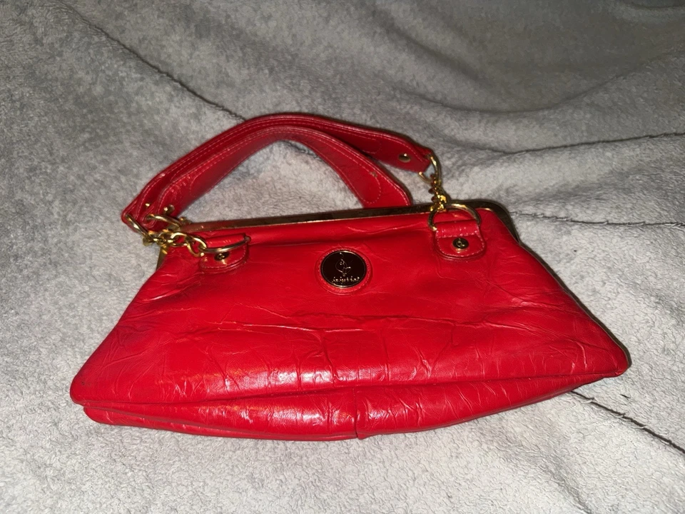 Red Vintage Baby Phat Hand Bag Shoulder Bag With Gold Trimming - Image 2 of 3