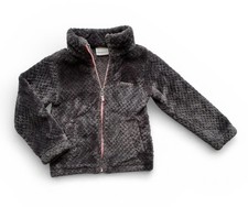 Columbia Girls Fire Side Sherpa Fleece Jacket Gray Pink XXS 4-5