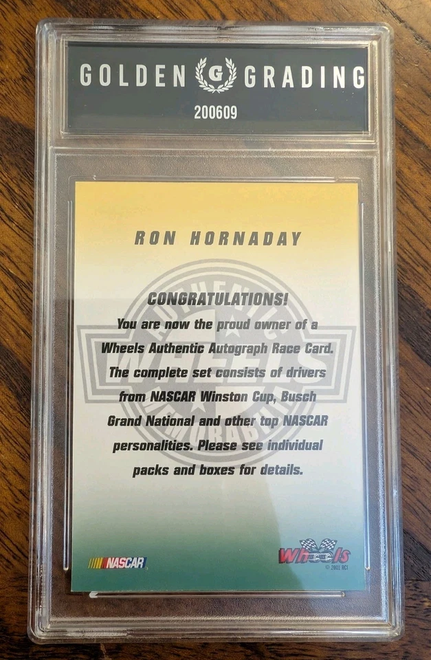 Ron Hornaday NASCAR CHAMP HOFer signed card 2001 WHEELSS AUTHENTICS - Image 4 of 4