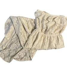 Trixxi white lace strapless dress high low style boho beach ivory small