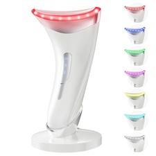 Red Light Therapy for Face and Neck, 7 Color Facial Massager with Adjustable ...