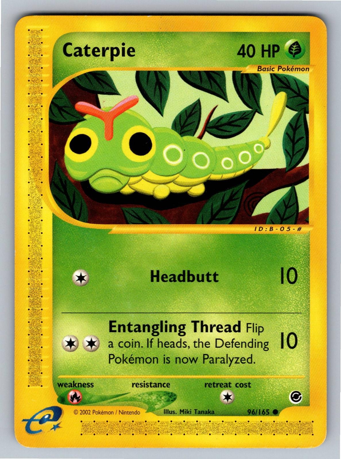 Caterpie 96/165 Common Expedition Base Set Pokemon Moderately Played