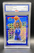 2020-21 Panini Donruss Optic Rookie Tyrese Maxey #171 Blue Velocity Prizm PCG 10